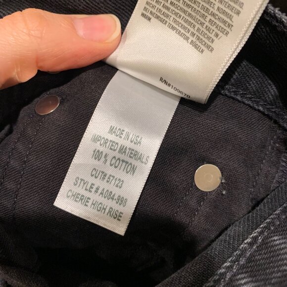 AGOLDE Cherie High Rise Straight Jeans Very Dark Grey Size 25 - Picture 7 of 8